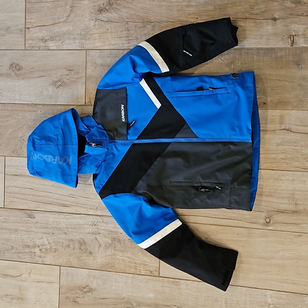 Boys Blue, Black, and Gray Karbon Winter Ski Coat